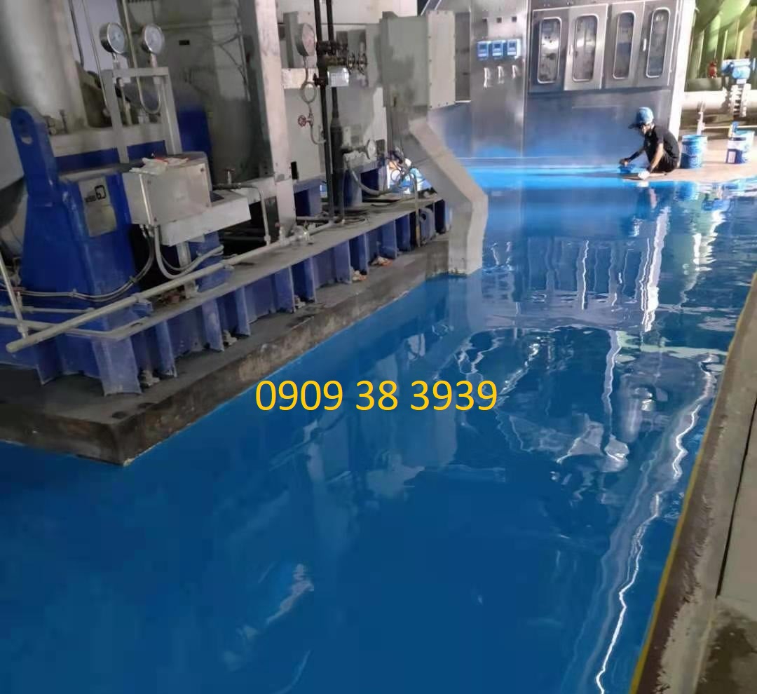 Sơn nền epoxy nhà máy nước đá Tấn Phát 